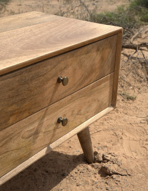 TV Unit with Side Drawers and Front Opening Cabiet