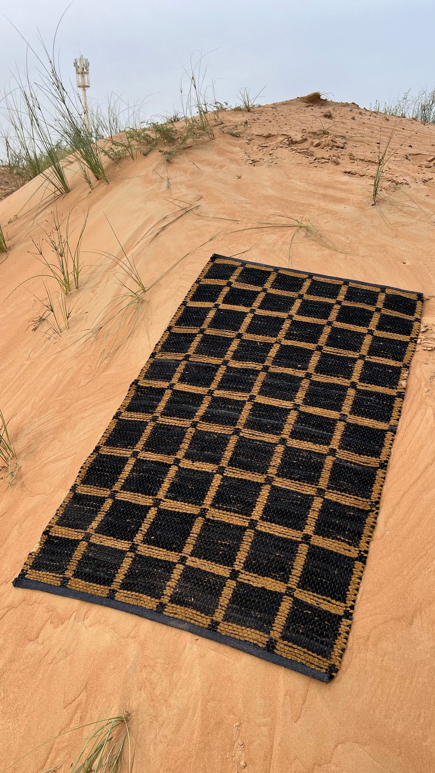 Reversible Checkered Patterned Rug