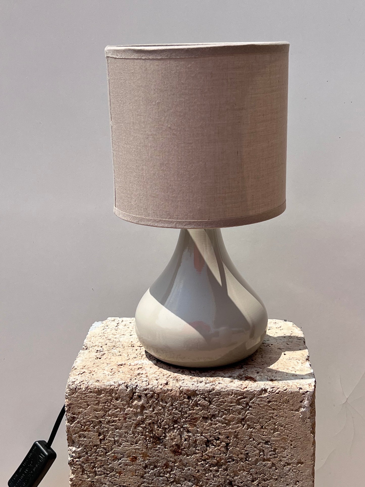 Lune Beige Linen Mini Bedside Lamp