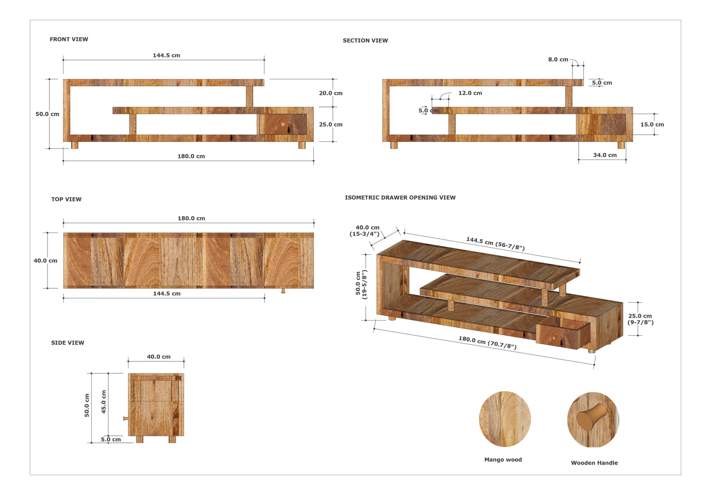 3 Shelve TV Unit