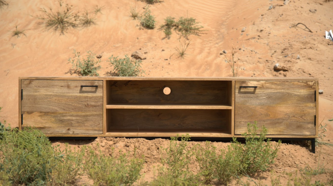 Wooden TV Unit with Cupboards